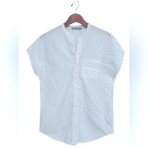Vince Short Sleeve Cotton White Blouse